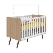 Berço Mini Cama Americano Retro Carvalho Toq/Branco - Qmovi
