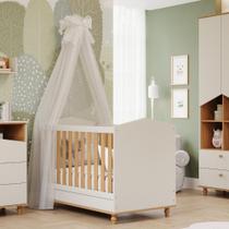 Berço Mini Cama Bala de Goma Espresso Móveis Off White/ Nature