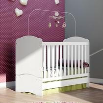 Berço Mini Cama Bala De Menta Multifuncional 3x1 Para Quarto De Bebê Menina E Menino Com Grade De Proteção Sem Colchão