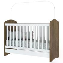 Berço Mini Cama Bala de Menta Rústico/Branco - Móveis Henn