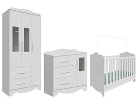 Berço Mini Cama Branco + Cômoda de Bebê