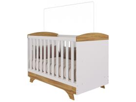 Berço Mini Cama Branco e Amêndoa Móveis Peroba Magia