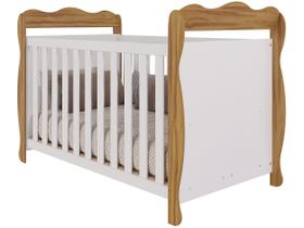 Berço Mini Cama Branco e Amêndoa Moveis Peroba Ninho