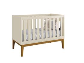 Berço Mini Cama Classic Areia Fosco pés de madeira