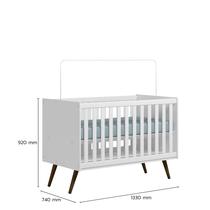 Berço Mini Cama com Colchão e Cômoda Q Encanto Retrô Branco Qmovi