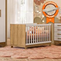 Berço Mini Cama com Colchão Qencanto Slim 4315 Freijó Qmovi Probel