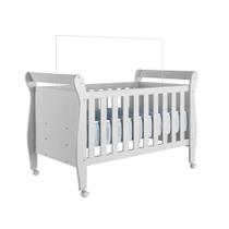 Berço Mini Cama com Suporte Mosquiteiro Tigus Slim 100% em MDF Branco