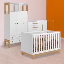 Berço Mini Cama, Cômoda Sapateira e Guarda Roupa Branco