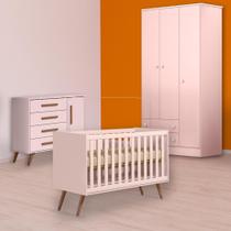 Berço Mini Cama Cômoda Sapateira Retrô e Guarda Roupa Rosa Berço Mini Cama Cômoda Sapateira Retrô e Guarda Roupa Rosa