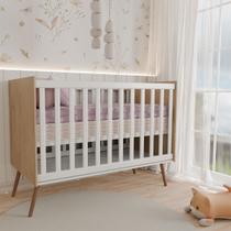 Berço Mini Cama Delicadeza Freijó/Branco - Panorama Móveis Berço Mini Cama Delicadeza Freijó/Branco - Panorama Móveis