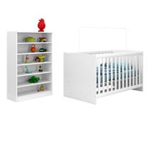 Berço Mini Cama Doce Magia e Armário Multiuso Bell Branco - Mpozenato