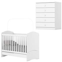 Berco Mini Cama E Comoda 5 Gavetas Bala De Menta Henn