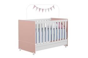 Berço Mini Cama Encanto Rosa/Branco - Peternella
