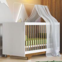 Berço Mini Cama Flocos 100% Mdf Branco/Ypê - Tigus