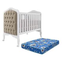 Berço Mini Cama Harmonia com Capitonê e Colchão Physical - Permóbili Baby