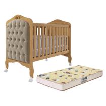 Berço Mini Cama Harmonia com Capitonê e Colchão Supreme - Permóbili Baby