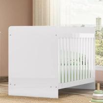 Berço Mini Cama Infantil Labirinto 2 Em 1 Mdf Regulável Branco Sem Colchão Henn