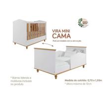 Berço / Mini Cama Infantil Mimo Branco/Nature - Permóbili Baby