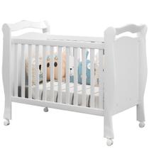 Berço Mini Cama J&A Móveis Alvin padrão Americano com rodízios Branco