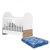 Berço Mini Cama Magia Branco Jequitibá Com Colchão 130x60 Ortobom - Henn