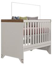 Berço Mini Cama Maya Off White com carvalho Móveis Canaã
