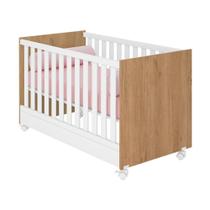 Berço Mini Cama Para Quarto De Bebê Com Rodízios E Grade Removível - MS Móveis