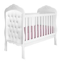 Berço Mini Cama Realeza Provençal com 1 Captonê Branco Fosco Acetinado - Moveis Canaã