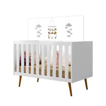 Berço Mini Cama Retrô 3 EM 1 Ana Branco 100% MDF COM COLCHÃO- Mobili