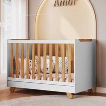 Berço Minicama 4 em 1 Americano 100% MDF Levy Espresso Móveis Branco/Brilho/Amêndoa Berço Minicama 4 em 1 Americano 100% MDF Levy Espresso Móveis Branco/Brilho/Amêndoa