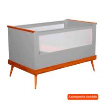 Berço Minicama Canção de Ninar com Colchão Baby D18 (10x70x130) Cinza