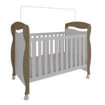 Berço Minicama e Sofá 3 em 1 Junior Baby Home Branco Brilho/Carvalho - Peroba