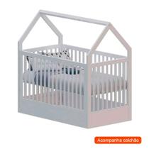 Berço Minicama Montessoriano Wood com Colchão Guldi Baby D20 (10x70x130) Branco