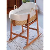 Berço Moisés De Palha, Berço Artesanal Para Bebê com Suporte de Madeira balanço