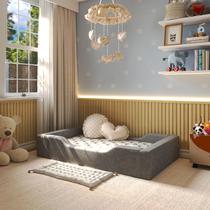 Berço Montessoriano em Espuma D28 Vira Cama Infantil Bebê Seguro Confortável Método Montessori