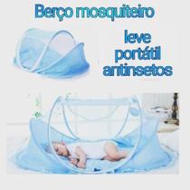 Berço Mosquiteiro Infantil Portátil Bebê Confortável - Azul ou Rosa