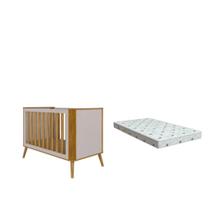 Berço Moveis Peroba Theo 3x1 Retro MDF + Colchão Americano