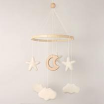 Berço móvel EBINGMIMA Boho Felt Cloud Star Wood Moon