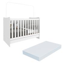 Berço Multifuncional 4 em 1 com colchão vira escrivaninha Evolution Multimóveis Branco Berço Multifuncional 4 em 1 com colchão vira escrivaninha Evolution Multimóveis Branco