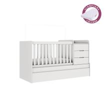 Berço Multifuncional Americano com Colchão Cléo Branco Carolina Baby