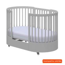 Berço Multifuncional com Colchão Wave Cinza e Branco Berço Multifuncional com Colchão Wave Cinza e Branco
