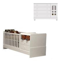 Berço Multifuncional e Cômoda Infantil Gran Selena Branco Brilho - Carolina Berço Multifuncional e Cômoda Infantil Gran Selena Branco Brilho - Carolina