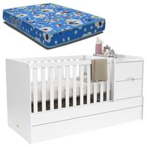 Berço Multifuncional Formare Branco Acetinado e Colchão Phisical 70/130 Ortobom Matic