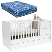 Berço Multifuncional Formare Branco Acetinado e Colchão Phisical 70/130 Ortobom Matic