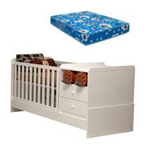 Berço Multifuncional Selena Branco Brilho E Colchão Ortobom - Carolina Berço Multifuncional Selena Branco Brilho E Colchão Ortobom - Carolina