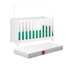 Berço Multifuncional Vira Cama 3 Em 1 Com Regulagem De Altura E Grade De Proteção Com Colchão Para Quarto De Bebê Menina