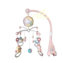 Berço Musical Wokex Mini Tudou Pink com Controle Remoto para Bebês
