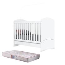 Berço Nacional Bala de Menta Branco com Colchão Gazin Henn