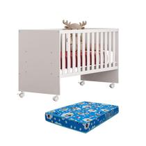 Berço Nacional Doce Sonho 3540 Branco Brilho com Colchão Tend Tudo Qmovi