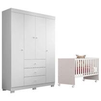 Berço Nacional Doce Sonho 3540 Com Guarda Roupa Duda 4 Portas Branco Brilho Berço Nacional Doce Sonho 3540 Com Guarda Roupa Duda 4 Portas Branco Brilho