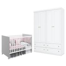Berço Nacional Mel Branco Acetinado Reller E Guarda Roupa Infantil Americano 4 Portas Branco Hp Henn Berço Nacional Mel Branco Acetinado Reller E Guarda Roupa Infantil Americano 4 Portas Branco Hp Henn